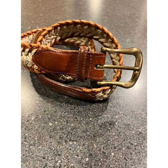 Vintage TORINO Braided Leather brass buckle  size 32 USA made - Picture 6 of 12